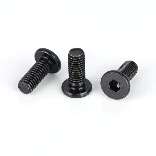 Image of Rely VP Industries (Pack of 25) M6 x 8 mm Black Allen Head Furniture Bolt | Hex Socket Furniture Screw Fastener for Crib, Bunk Bed & Cot | Barrel Nut Bolt High Tensile Alloy Steel Grade 10.9