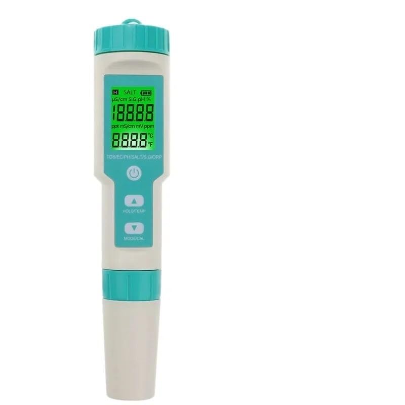 COM-600 7 in 1 PH TDS EC ORP Salinity Temp Meter Water Quality Monitor Tester IP67 for Drinking Water, Aquariums PH Meter(with Backlight)