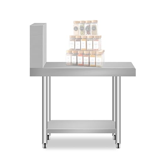 CMYAOYC Mesa Acero Inoxidable, Banco de Trabajo, Mesa Auxiliar Barbacoa, Mostrador de Condimentos con Estante Inferior para Restaurante(100x30x80cm/39x11.8x31.5 Inches)