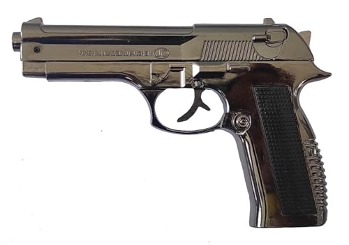 Image of Gun Pistol Lighter Heavy Weight Metal Body Real and Original Like Gun Pistol for Decorative, Smoking Filled with Gas (608 Silver)