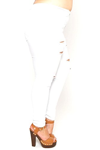 Jack David/GAZOZ /926 Womens Plus Size Distressed Knee Hole Ripped Stretch Jeans Skinny Twill Pants3