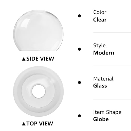 Binobro Fixture Replacement Globe Shade With 1.65 Inch Fitter thumb #3