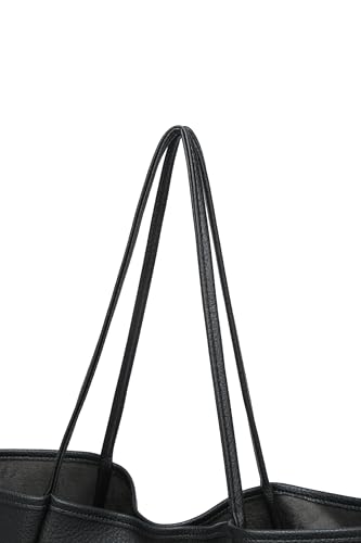 Image of Dreubea Large Leather Tote Bag for Women - Big Work Bag, Spacious Minimalist Handbag, Tote Handbag for Office