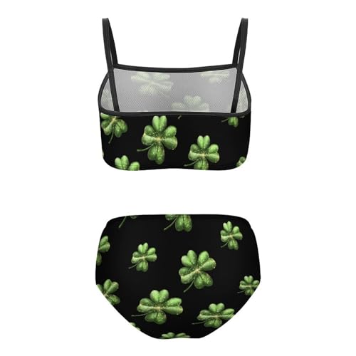 Leaf Clover St-Patrick's-Days Shamrock Girls Swimsuits Two Piece Bikini Sets Beach Sport Swimwear Bathing Suit2