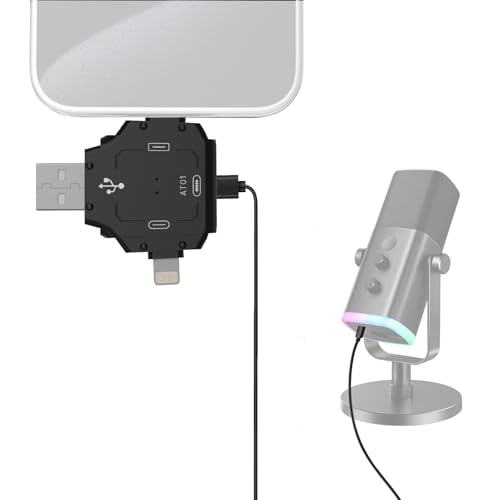 ZealSound USB Microphone Adapter (USB-C, Lightning, USB)