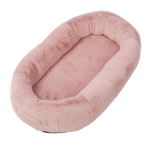 Fafeims Cama para Perro Gigante Rosa de Tamaño Humano, Cama Ortopédica para Siesta Desmontable Lavable para Perro, para Relleno Abundante (100 * 70 * 30)