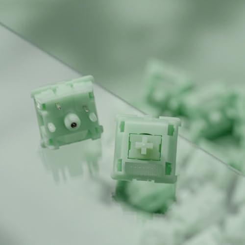 Image of OOCTPK Chilkey Jade Green Keyboard Switches, 5 Pin PCB Mount Pre-lubed Switches Linear with POM Housing, UPE /Stainless Steel Stem for Mechanical Gaming Keyboard (35pcs)