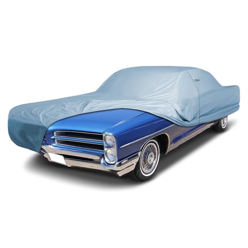 Image of iCarCover Car Cover Waterproof All Weather for 1958-1966 Pontiac Star Chief | Heavy Duty Custom Fit Hail UV Sun Rain Snow Dust Protection Covers for Automobiles Outdoor Indoor Full Exterior (Sky Gray)