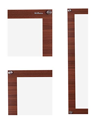 Image of Madhuran Engineered Wood Wall Mount Mirror Rectangular Shape (68X39.5 CM, C Walnut) Bathroom Living Room Wash Basin Bedroom Home Decor Organiser Furniture Accessories