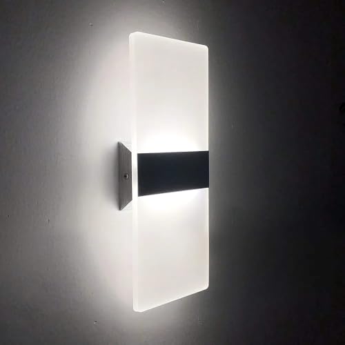 Image of Glowave Black Body Transparent Acrylic Light Design Wall Lamp Lighting Sconce for Living Room Bedroom Bedside - Tricolour (White, Warm White, Natural White) (CY 7776)