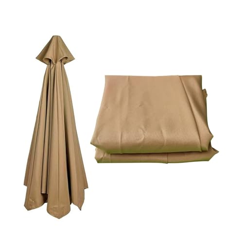 Patio Umbrella Replacement Canopy, 6/8 Ribs Garden Parasol Sunshade Cover, UV Protection Waterproof, Market Table Umbrella Replacement Cover(Khaki,8 ribs-270cm/8.8ft)