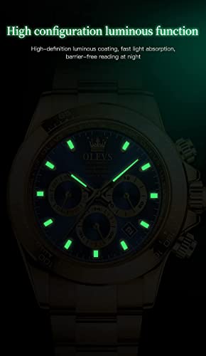OLEVS Automatic Gold Watches for Men Luxury Classic Stainless Steel Calendar Luminous Waterproof Watches for Men