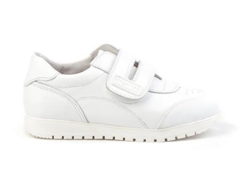 Zapatillas Deportivas Infantiles Colegiales con Puntera Reforzada, Todo Piel. mod.904. Calzado Infantil Made in Spain, Garantia de Calidad. (37, Blanco)