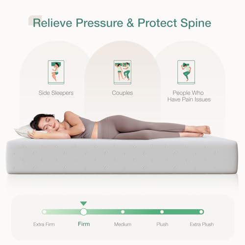Image of Novilla Full Mattress, 10 Inch Full Memory Foam Mattress in a Box, Dual-Layer Design with High-Density Base for Support & Pressure Relief, Natural Fiber Infused for Cool & Refreshing Sleep，Firm