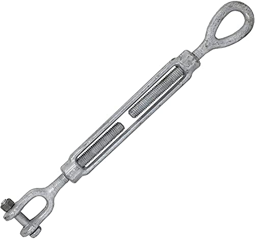 Turnbuckles Drop Forged/Hot Dipped Galvanized Steel Turnbuckles Eye Jaw Hook (3/8
