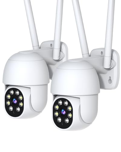 La Mejor Recopilación de Camaras de Seguridad Exterior disponible en línea. 43 NUCKILY 2PCS Cámara de Seguridad Exterior WiFi, Cámara de Vigilancia Impermeable IP66, iCSee O Tris Home App, 2MP Pan&Tilt 360 Grados, Audio Visión Nocturna, Bidireccional,...