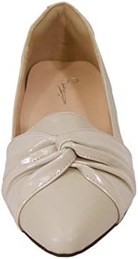 Peerage Whitney (FT6045) Women's Wide Width Pointed Toe Casual Dress Leather Flats Beige 5.5 | Image 1