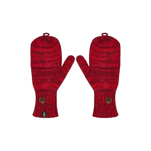 Guantes plegables de lana de oveja THC 715 color rojo para frío urbano