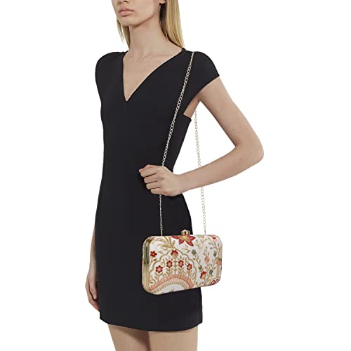 Image of LONGING TO BUY Hand Crafted Designer Box Clutch - Zari Embroidery For Women