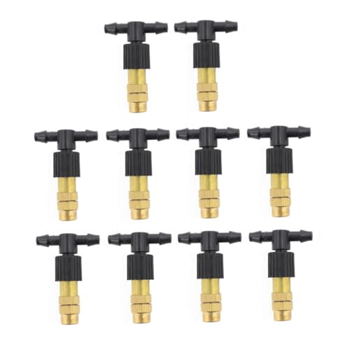 lurrose 10個 農業用散水ノズル ミスト噴霧スプレーヘッド 耐久性素材使用 自動散水システム対応 広範囲冷却 灌漑用 ブラック