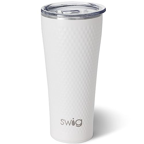 Swig Life 32oz Insulated Tumbler Travel Coffee Tumbler with Lid Cup Holder Friendly Travel Coffee Mug Stainless Steel with Lid (Golf Ball)