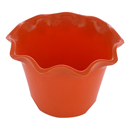 Image of Kuber Industries Blossom Flower Pot|Durable Plastic Flower Pots|Planters for Home D cor|Garden|Living Room|Balcony|Pack of 2 (Orange & Yellow)