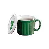 CorningWare 20-Ounce Oven Safe Meal Mug Vented Lid, Green Tea