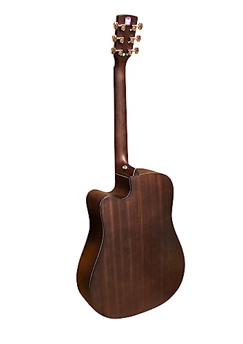 Image of Saga SF-600C Dreadnought Acoustic Cutaway Guitar (Sunburst)