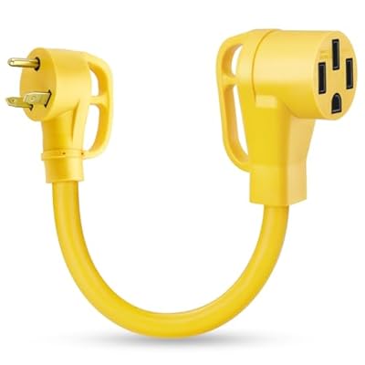 Kohree 30 Amp to 50 Amp RV Plug Adapter 18", Heavy Duty RV Dogbone Electrical Adapter 30A Male to 50A Female Power Cord with Grip Handle, 125V/3750W