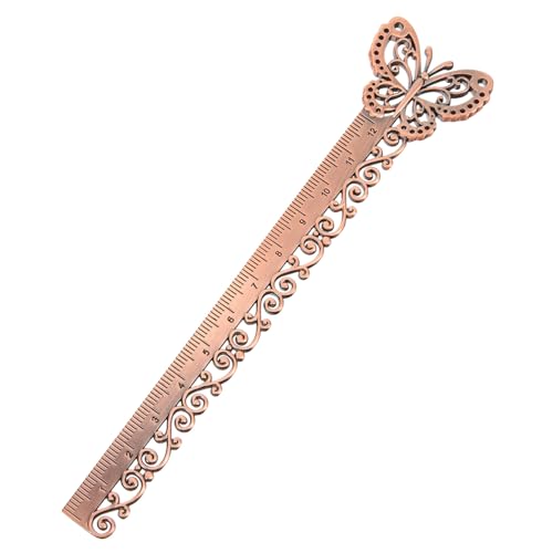 Generic 属蝶型ブックマーク定規 ? 中空デザインで読書と製図に便利、金属製で耐久性のある多機能文房具