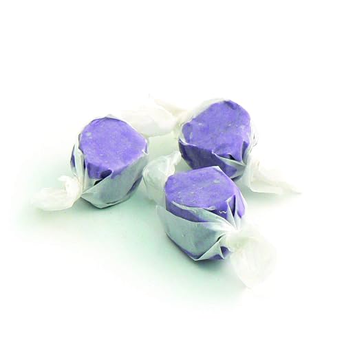 Sweet Candy Company Salt Water Taffy Individually Wrapped - Salt Water Taffy Candy Bulk, Old Fashioned Huckleberry Flavor, Soft and Chewy, Single Flavor Assortment - 3 lb Bag, Huckleberry Flavored