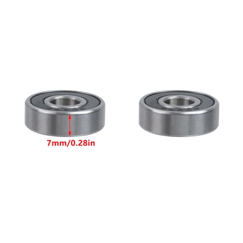 Image of Antrader 608 2RS Ball Bearings,20Pcs 8mm x 22mm x 7mm Bearing Steel and Double Rubber Sealed Miniature Deep Groove Ball Bearings