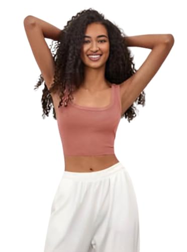 Image of Ben Martin Women's Cotton Stretchable Square Neck Sleeveless Tank Top