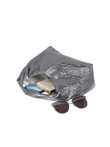 Image of Verdusa Women's Ruched Hobo Mini Handbag Clutch Purse Dumpling Pouch Bag Smoke Grey One-Size