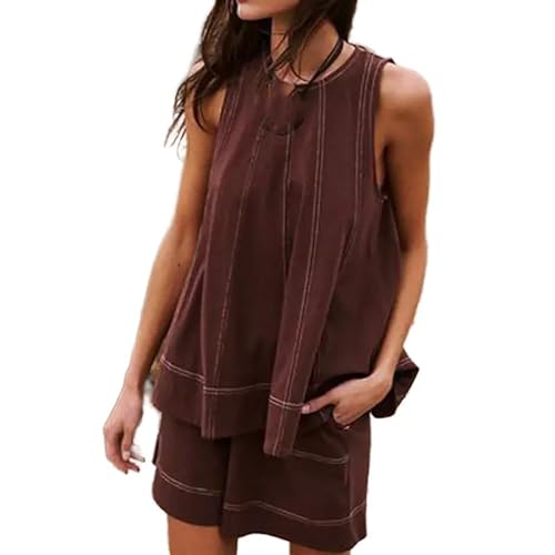 Ensemble short ample femmes taille haute contre la chaleur
