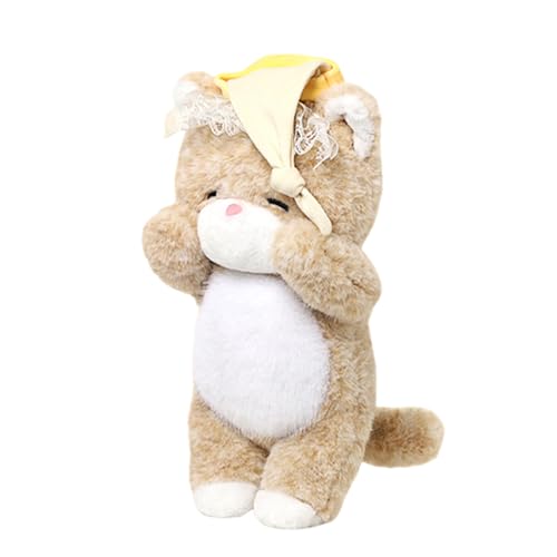 Doudou chat de 35 cm coussin doux pour lit et salon