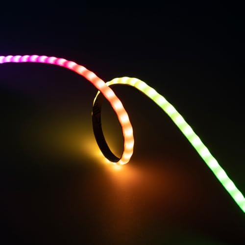 Image of COB RGB LED Strip 5V 160LEDs /m WS2812B Individual IC Ultra-Thin Flexible High Density Dream Chasing Strips 0.19in, No Adapter or Controller (3.28FT)