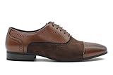 Mens Formal Brogues Brown Suede Leather Shoes [EL0759-BROWN-8UK]