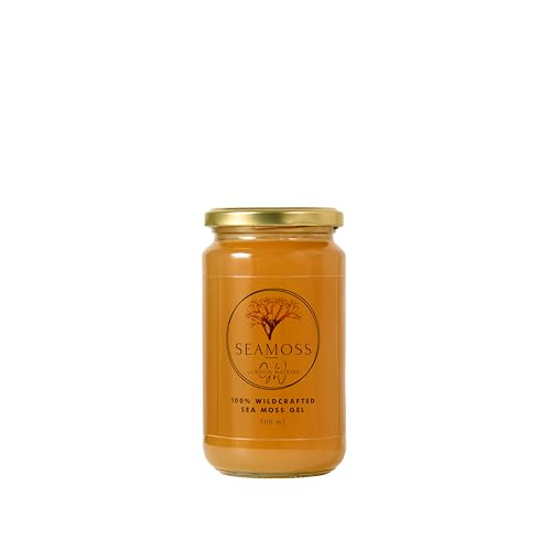 Sea Moss Gel made with Wildcrafted Irish Sea Moss from Grenada. Vegan. Dr Sebi Approved. (Honey Turmeric and Ginger 250ml)