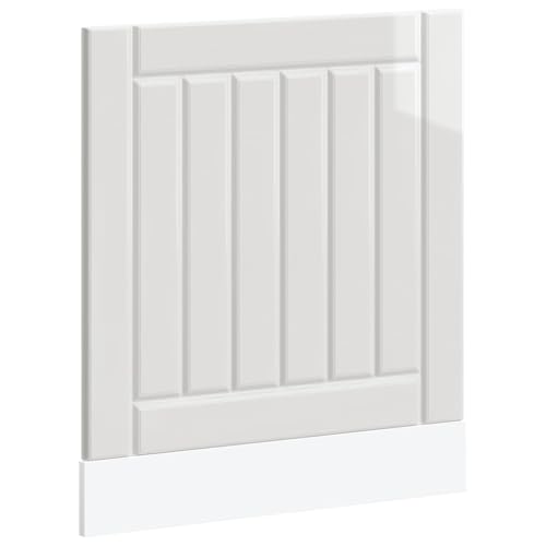 vidaXL Dishwasher Panel - High Gloss White Engineered Wood, Protects Dishwashers, 60x1.5x67 cm, Modern Kitchen Decor