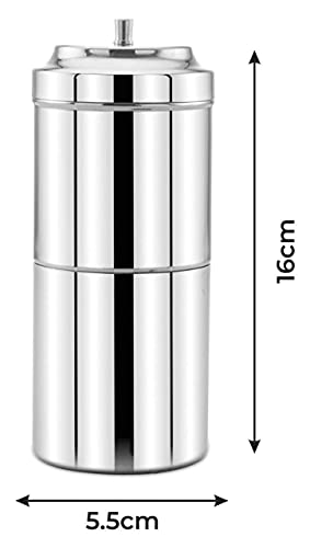 Image of Stainless Steel Drip Coffee Brewer for South Indian Filter Coffee | Madras Coffee Decoction| Tea Pot | Kaapi Drip Maker Size 120ml (Pack of 01)