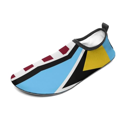 USA and Saint Lucia Flag Lightweight Water Shoes Socks Non Slip Shoes for Women Men Beach Swim River