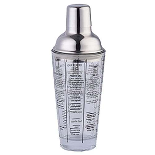 QPWZ Coctelera a escala de vidrio, champán, vino, bebidas, mezclador, botella, jugo, fruta, nieve, gramos, taza, bar, barman, herramienta (tamaño B: B)