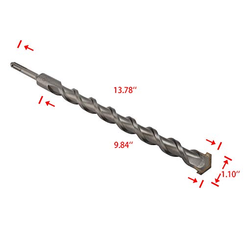 HYDDNice 1-1/8“ x 9.84" x 13.78" Masonry Drill Bit Rock Carbide Hammer Drill Bit for Concrete, Brick, Rock, Ceramic Tile and More - Thumbnail 2