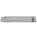 2m Zollstock - Steinmetz und Steinbildhauer - mit Wunschname - Text - Spruch - individuell personalisiert - Glieder-Maßstab - Meterstab bedruckt - für Männer Opa Papa Vatertag Weihnachten Baustelle