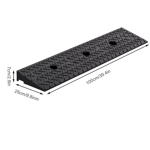 Rampa para bordillo de entrada, rampa para garaje, tapete de goma, rampa para vehículo, negro miniatura 2