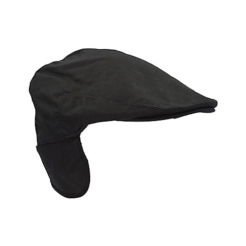 Casquette plate de trappeur coton ciré imperméable homme femme avec protège-oreilles