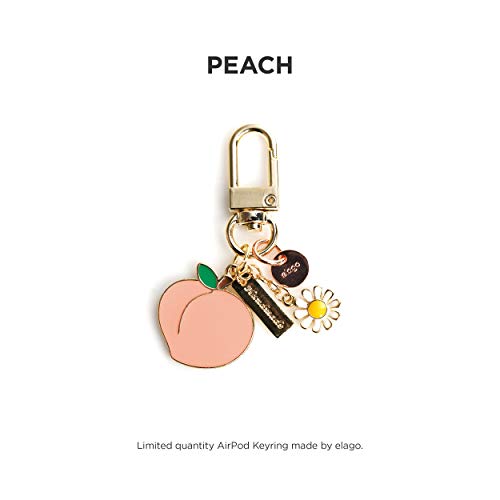 Elago Airpods Keyring [Peach] - Charm For Airpods, Handbag, Tote, Purse, Backpack, Bag, Car Key, Durable Keychain, Sturdy Material, Cute Accessories For Women #TOP2
