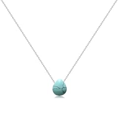turquoise stone necklace-silver