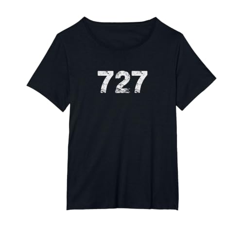 727 Area Code t-Shirt for Pinellas County Florida T-Shirt, Women's Plus, Black, 4X